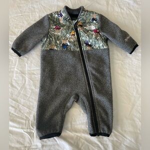 The North Face Baby Denali One Piece Polartec Grey Retro Bear Coat Jacket